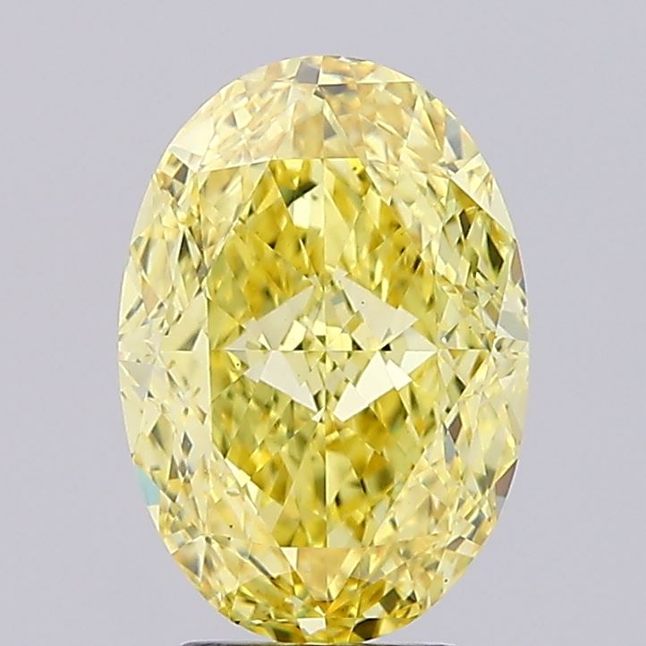 4.72 ct Oval lab grown diamond Fancy Vivid Yellow VS1