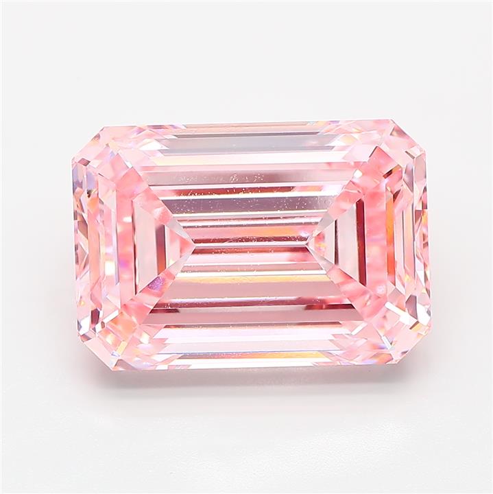 Emerald cut 10.1ct Fancy Intense Pink VVS2