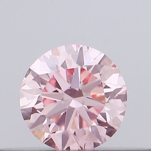 Actual 0.15 carat Intense Pink Round lab-grown diamond