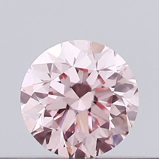 Actual 0.2 carat Intense Pink Round lab-grown diamond