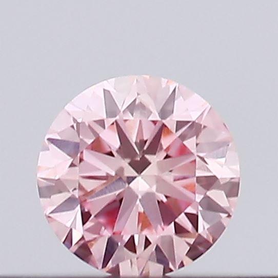 Actual 0.18 carat Intense Pink Round lab-grown diamond