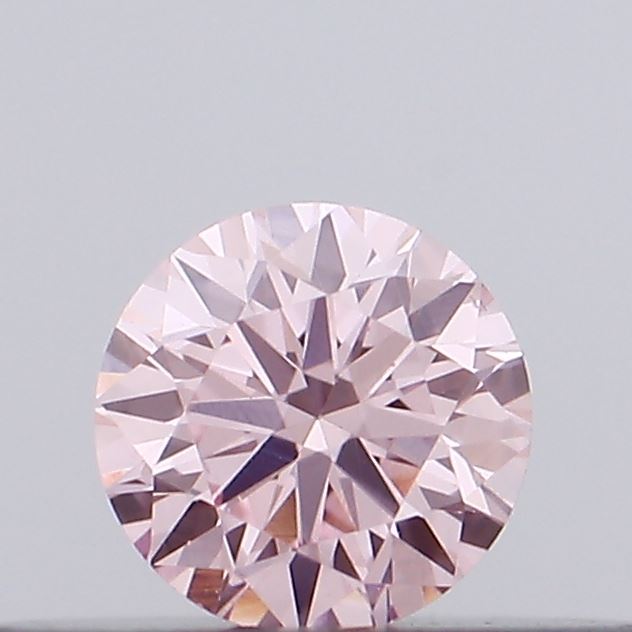 Actual 0.14 carat Intense Pink Round lab-grown diamond