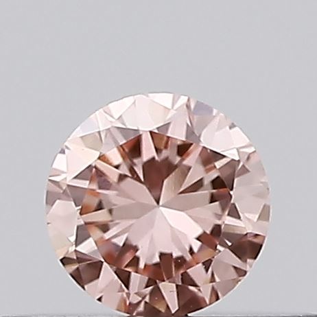 Actual 0.18 carat Intense Pink Round lab-grown diamond