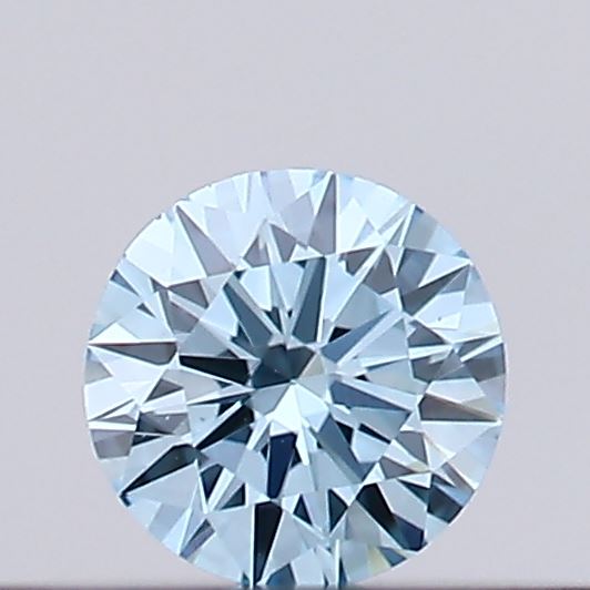 Actual 0.15 carat Vivid Blue Round lab-grown diamond