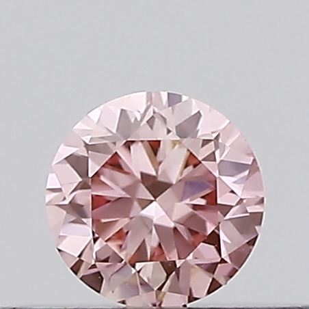 Actual 0.18 carat Vivid Pink Round lab-grown diamond