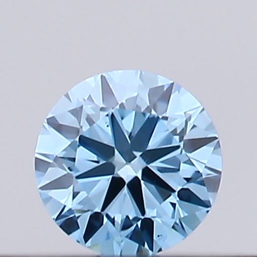 Actual 0.14 carat Vivid Blue Round lab-grown diamond