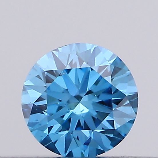 Actual 0.13 carat Vivid Blue Round lab-grown diamond