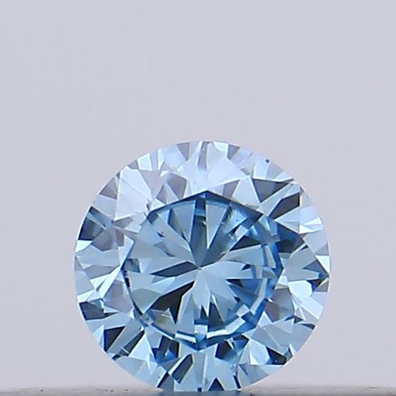 Actual 0.12 carat Vivid Blue Round lab-grown diamond