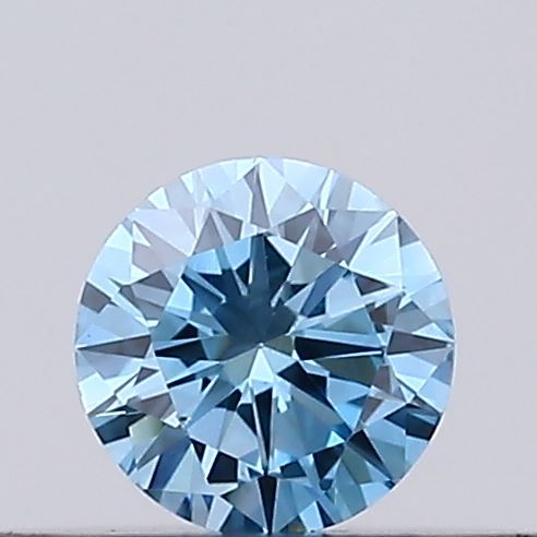 Actual 0.14 carat Vivid Blue Round lab-grown diamond