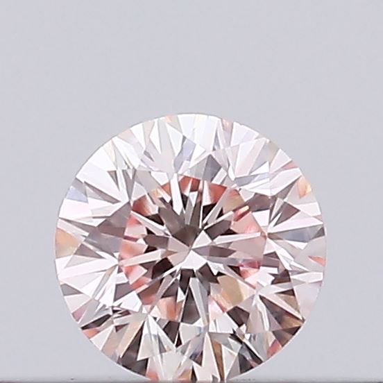 Actual 0.12 carat Fancy Light Pink Round lab-grown diamond