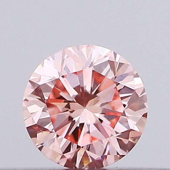 Actual 0.15 carat Intense Pink Round lab-grown diamond