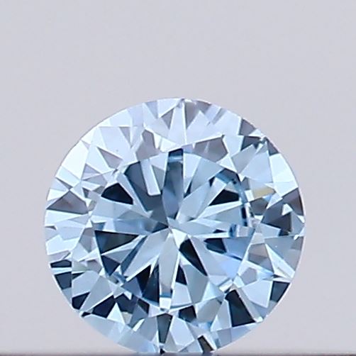 Actual 0.12 carat Vivid Blue Round lab-grown diamond