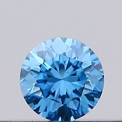 Actual 0.13 carat Vivid Blue Round lab-grown diamond