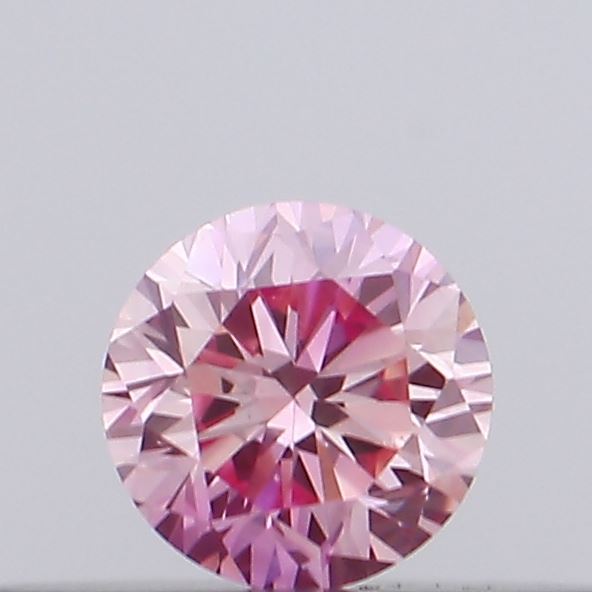 Actual 0.1 carat Intense Pink Round lab-grown diamond