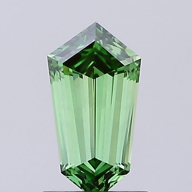 0.93 ct Hexagonal lab grown diamond Fancy Vivid Green VS2