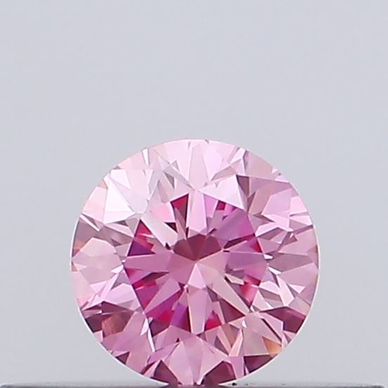 Actual 0.17 carat Vivid Pink Round lab-grown diamond