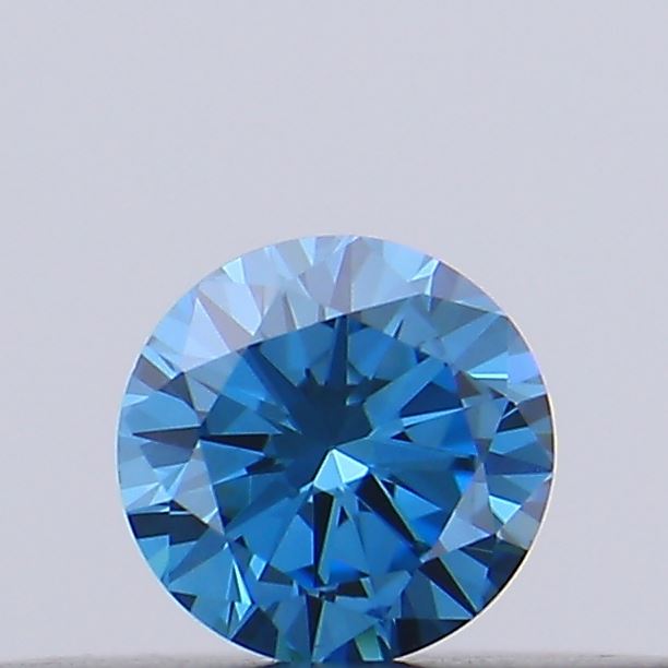 Actual 0.14 carat Vivid Blue Round lab-grown diamond