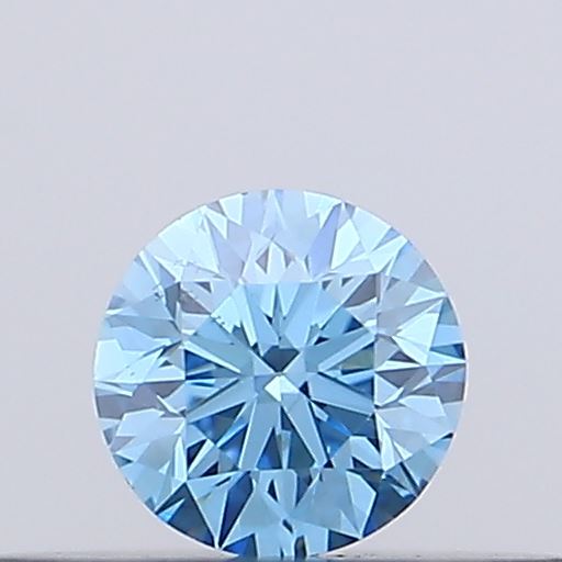 Actual 0.14 carat Vivid Blue Round lab-grown diamond