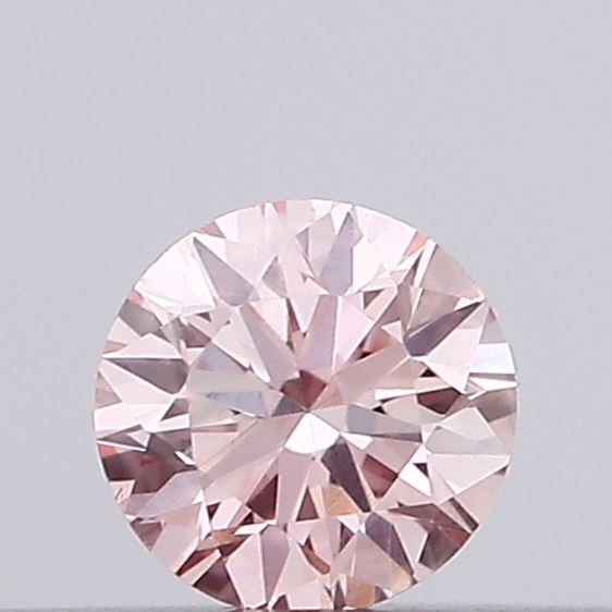 Actual 0.11 carat Intense Pink Round lab-grown diamond