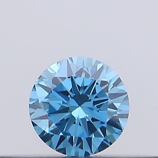 Actual 0.12 carat Vivid Blue Round lab-grown diamond