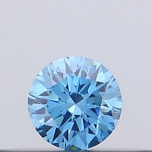 Actual 0.11 carat Vivid Blue Round lab-grown diamond