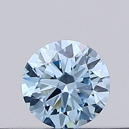 Actual 0.15 carat Vivid Blue Round lab-grown diamond