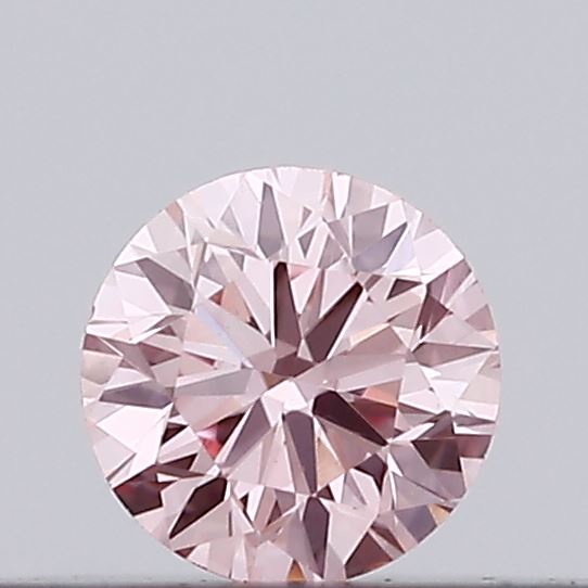 Actual 0.11 carat Intense Pink Round lab-grown diamond