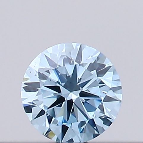 Actual 0.1 carat Vivid Blue Round lab-grown diamond