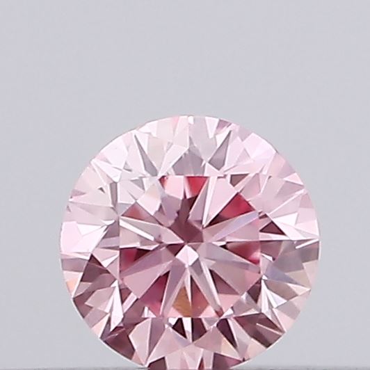 Actual 0.1 carat Intense Pink Round lab-grown diamond