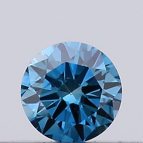 Actual 0.1 carat Vivid Blue Round lab-grown diamond