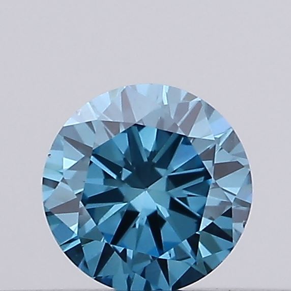 Actual 0.13 carat Vivid Blue Round lab-grown diamond