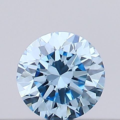 Actual 0.12 carat Vivid Blue Round lab-grown diamond