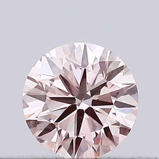 Actual 0.1 carat Fancy Pink Round lab-grown diamond