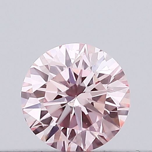Actual 0.09 carat Fancy Pink Round lab-grown diamond