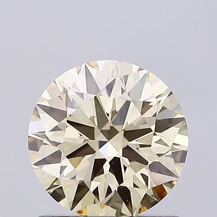 Actual 1 carat Light Yellow Round lab-grown diamond