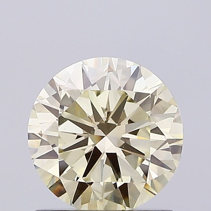 Actual 0.99 carat Light Yellow Round lab-grown diamond