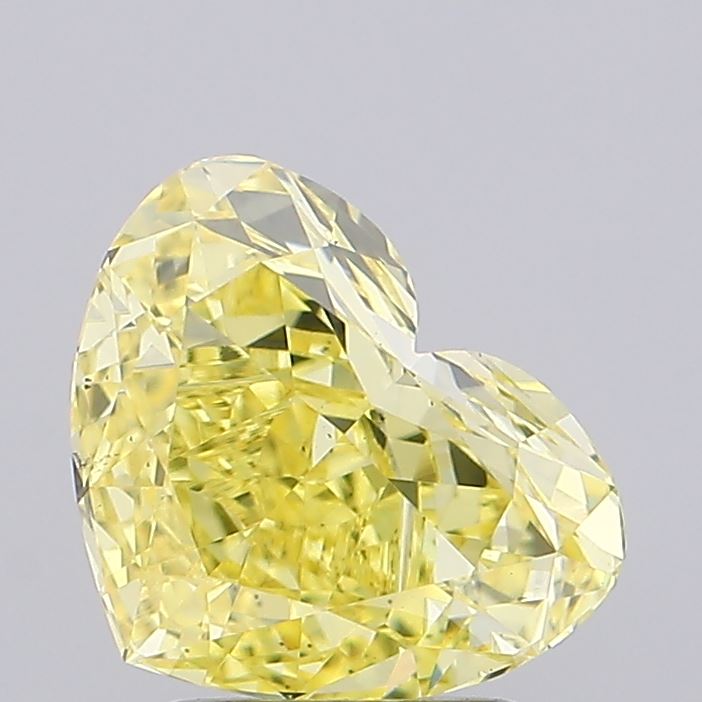 2.28 ct Heart lab grown diamond Fancy Intense Yellow VS2