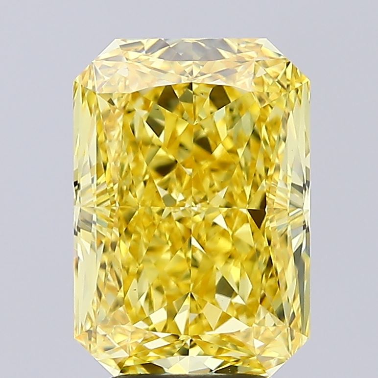 4.75 ct Radiant lab grown diamond Fancy Vivid Yellow VS1
