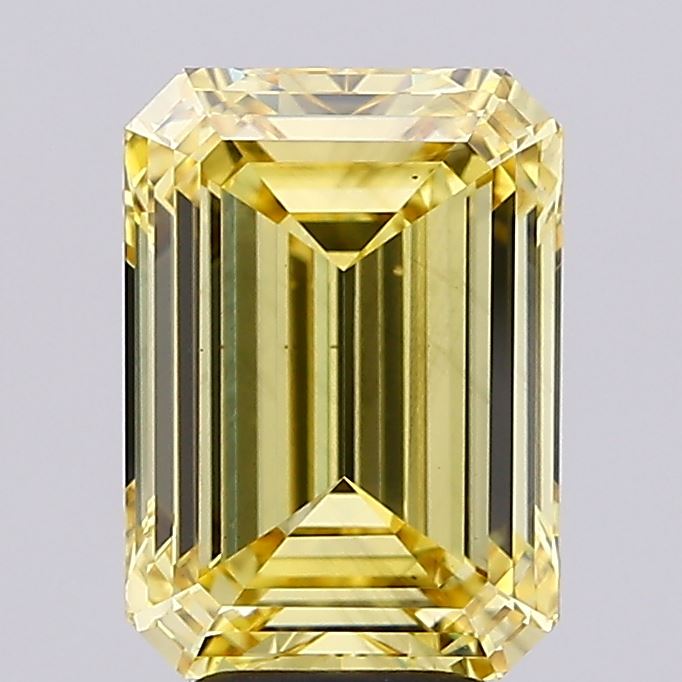 Emerald cut 4.54ct Fancy Intense Yellow VS2