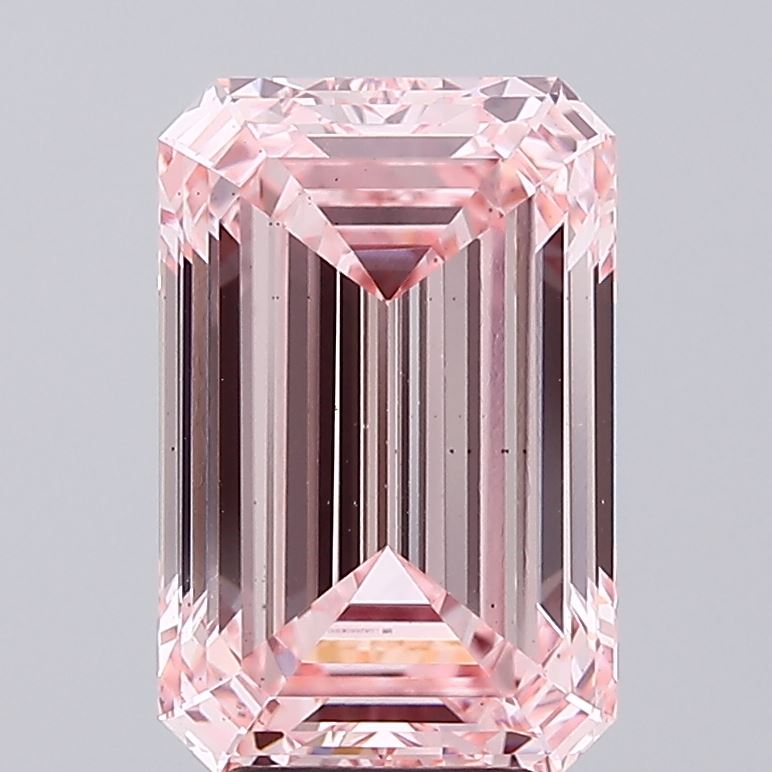 Emerald cut 5.03ct Fancy Intense Pink VS2