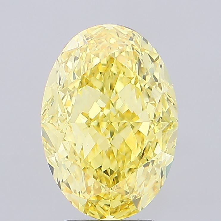 4.76 ct Oval lab grown diamond Fancy Vivid Yellow VS1