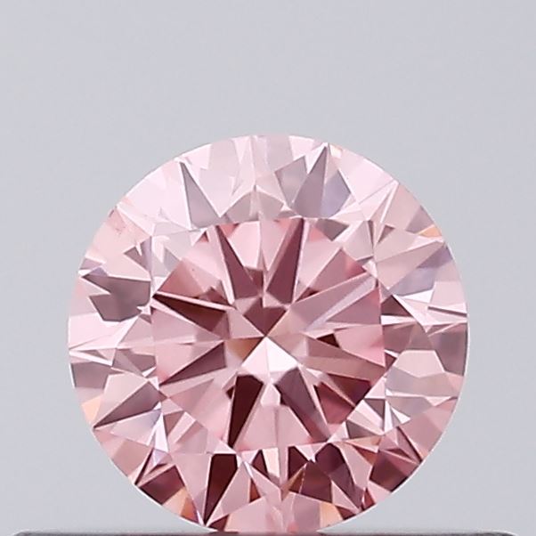 Actual 0.31 carat Fancy Vivid Pink Round lab-grown diamond