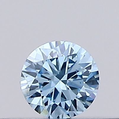 Actual 0.11 carat Vivid Blue Round lab-grown diamond