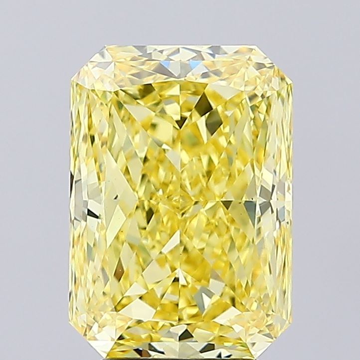 4.69 ct Radiant lab grown diamond Fancy Vivid Yellow VS1