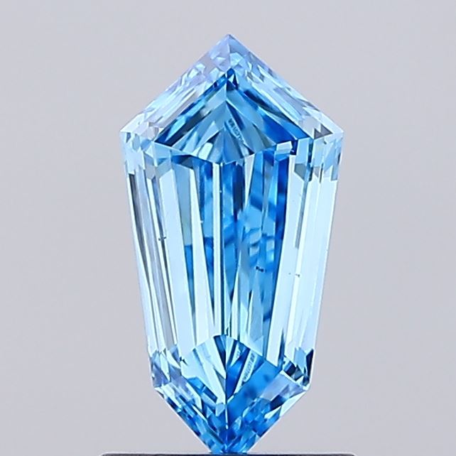 0.95 ct Shield lab grown diamond Fancy Vivid Blue VS1