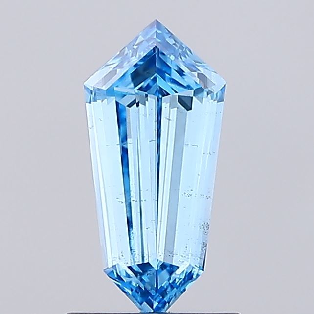 0.90 ct Shield lab grown diamond Fancy Vivid Blue SI1
