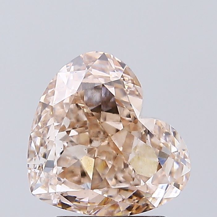 2.20 ct Heart lab grown diamond Light Brown VS1