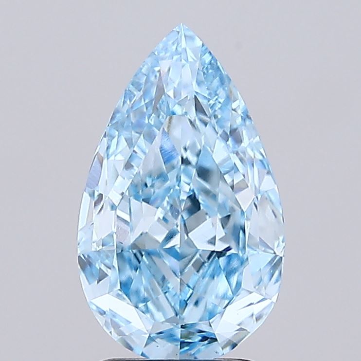 2.99 ct Pear lab grown diamond Fancy Vivid Blue VVS2