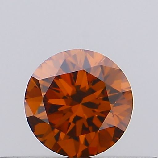 Actual 0.19 carat Deep Orange Round lab-grown diamond