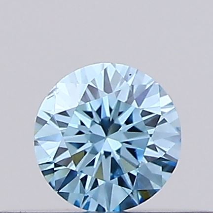 Actual 0.17 carat Vivid Blue Round lab-grown diamond